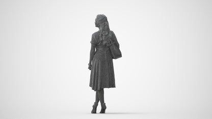realistic 3D people woman casual standing, render-ready for V-Ray and Corona, FBX OBJ, square thumbnail