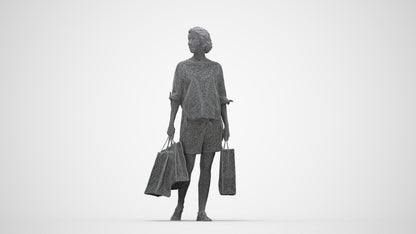 3D people model man formal shopping, scanned human for 3ds Max rendering, wireframe back view