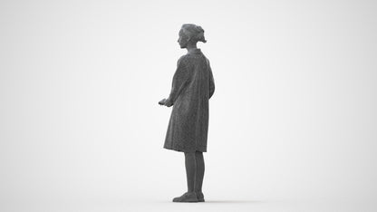 3D people model woman casual standing, scanned human for 3ds Max rendering, square thumbnail