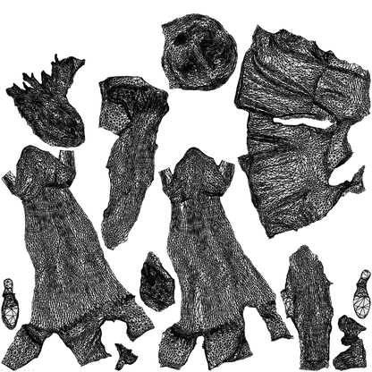 3D people model girl casual standing, scanned human for 3ds Max rendering, wireframe top-down view