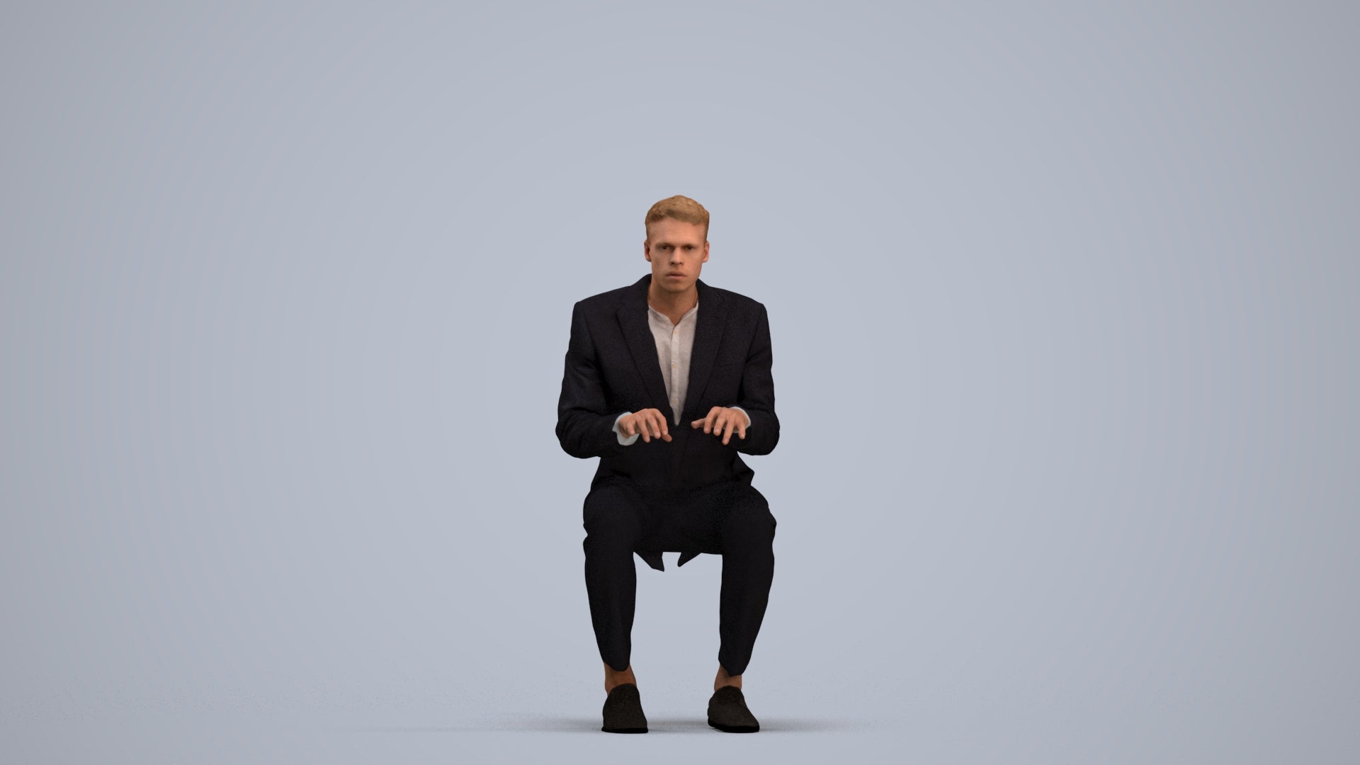 3D scanned man business, photorealistic archviz people for Enscape and SketchUp, standing pose render