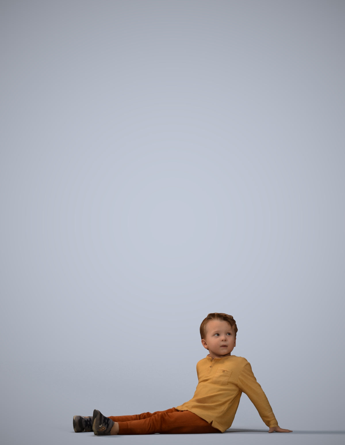 realistic 3D boy casual kids, scanned archviz people for Blender and 3ds Max