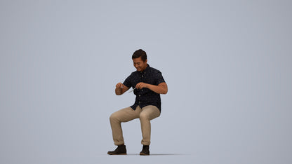 scanned 3D man casual business, photogrammetry people for Enscape and V-Ray, top-down view render