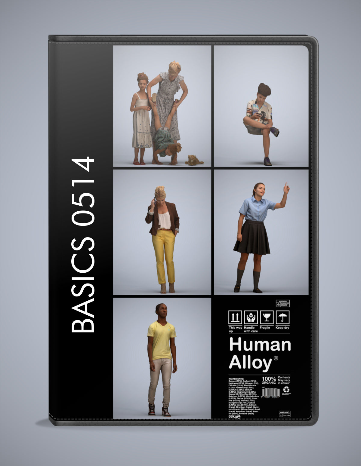 scanned 3D people kids collection, 5 photogrammetry models for Enscape and V-Ray