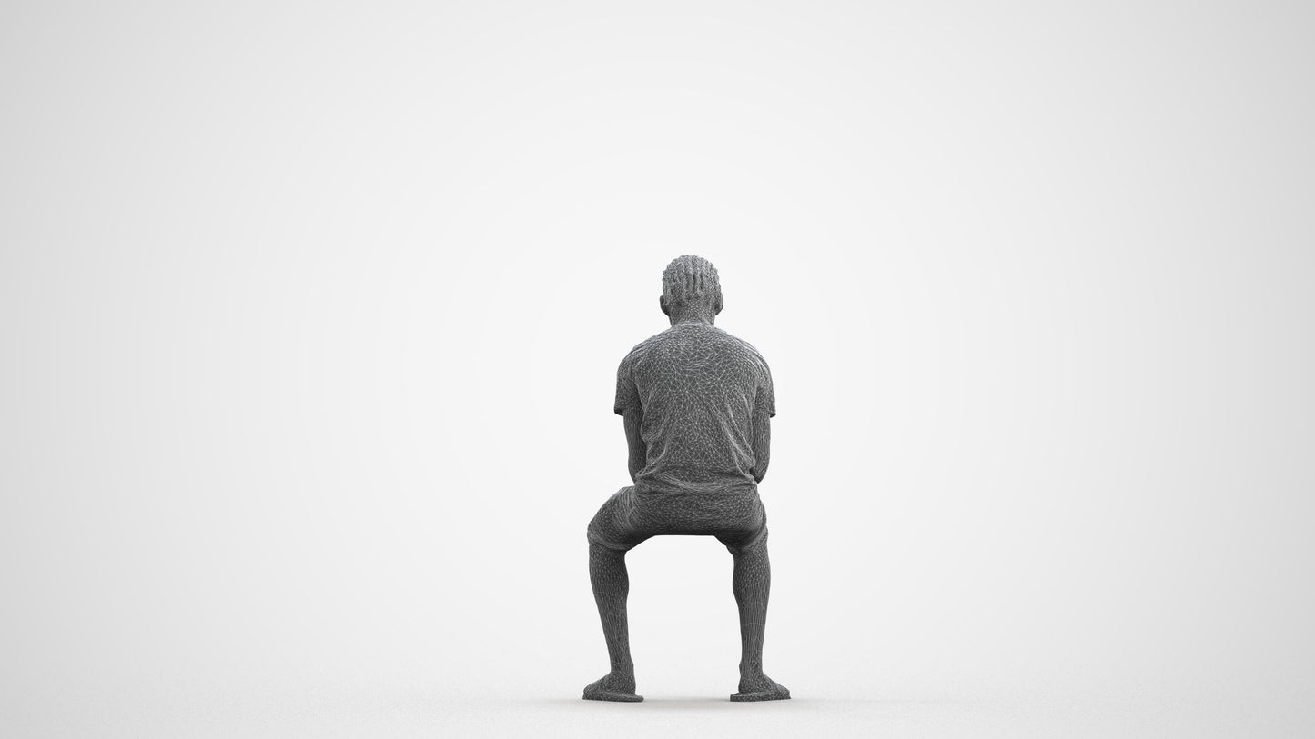 3D human model boy casual kids, photogrammetry scanned person for archviz, wireframe front view