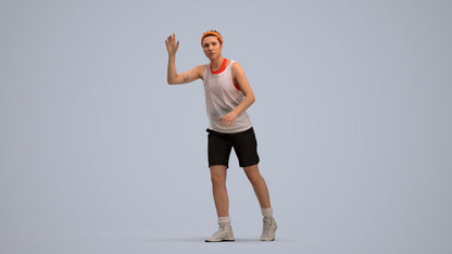realistic 3D woman sport, scanned archviz people for Blender and 3ds Max, standing pose render