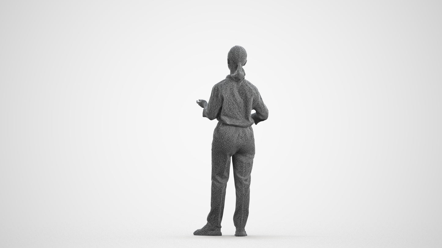 realistic 3D people girl kids, render-ready for V-Ray and Corona, FBX OBJ, wireframe front view
