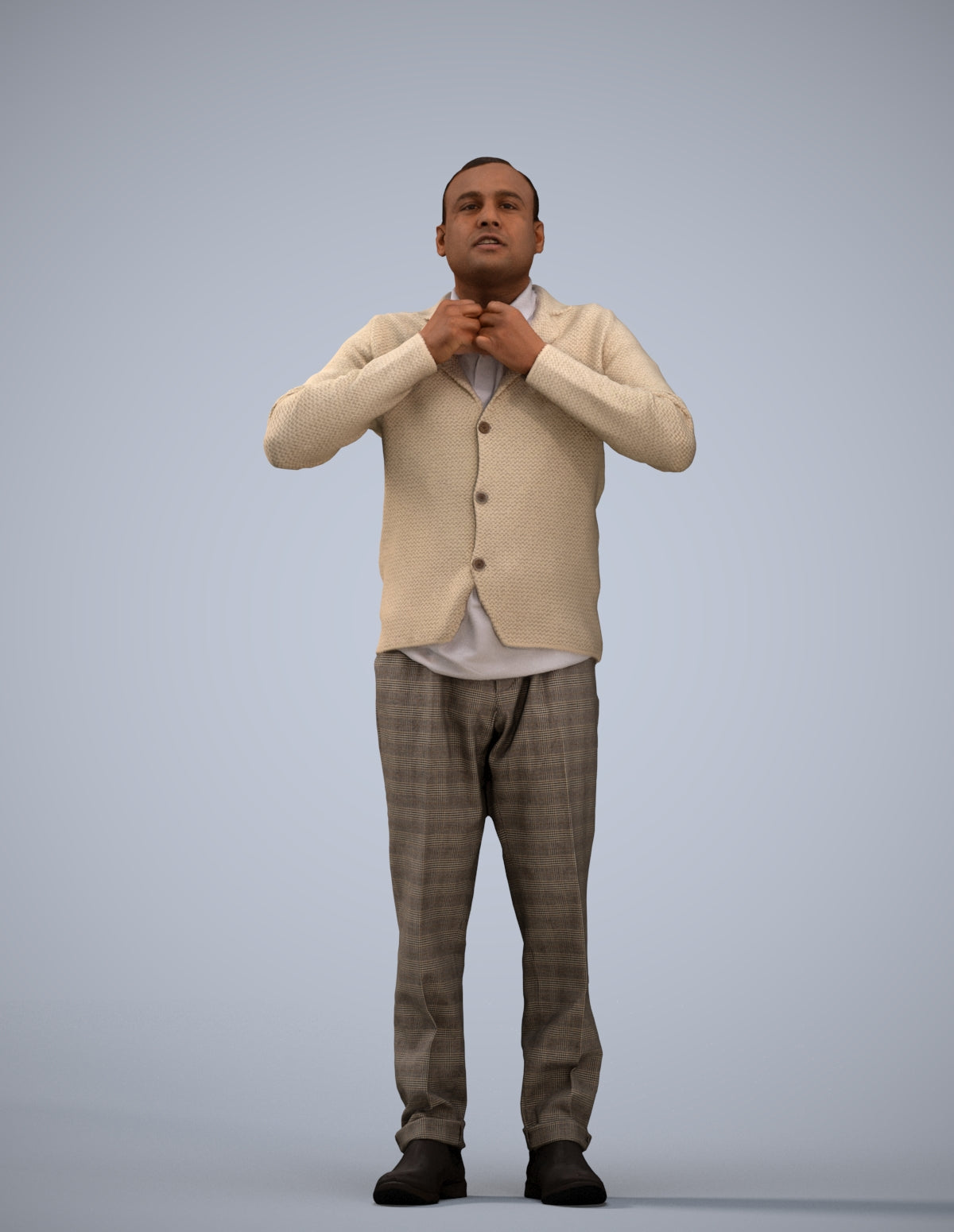 3D people model man business standing, scanned human for 3ds Max rendering