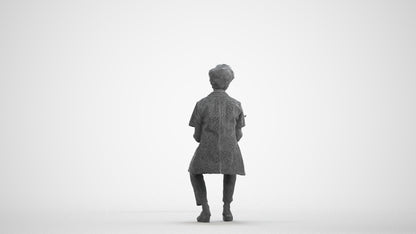 scanned 3D woman medical, photogrammetry people for Enscape and V-Ray, wireframe front view
