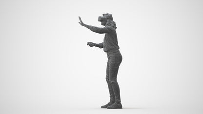 realistic 3D human woman casual standing, archviz people FBX OBJ for Blender, square thumbnail
