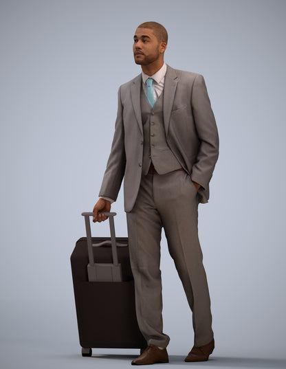 3D people model man business, scanned human for 3ds Max rendering