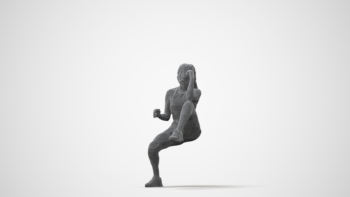 scanned 3D woman sport, photogrammetry people for Enscape and V-Ray, square thumbnail