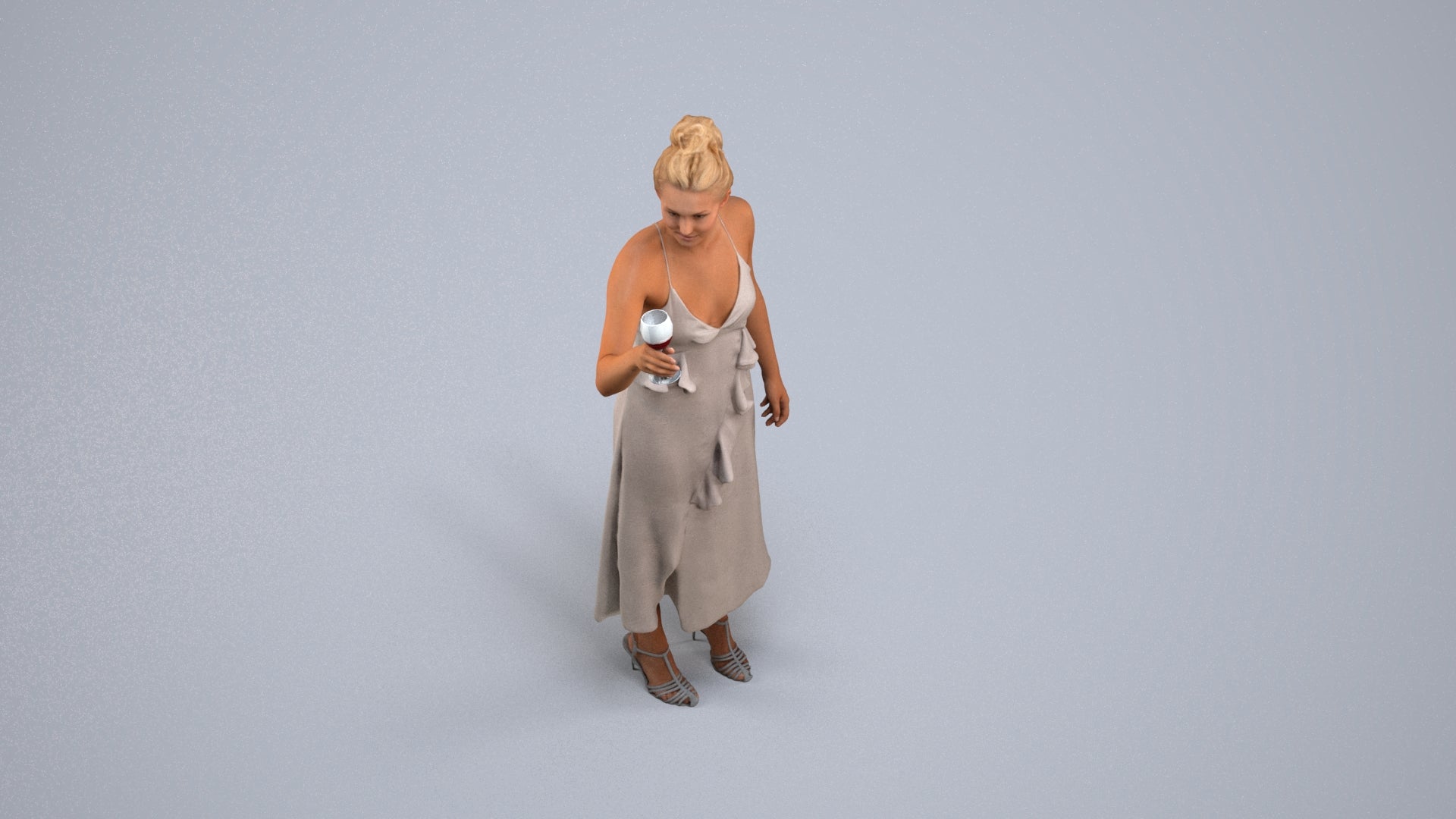 3D people model woman formal formalaffairs, scanned human for 3ds Max rendering, back view render