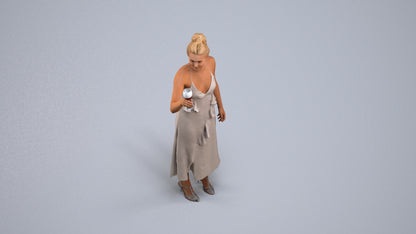 3D people model woman formal formalaffairs, scanned human for 3ds Max rendering, back view render