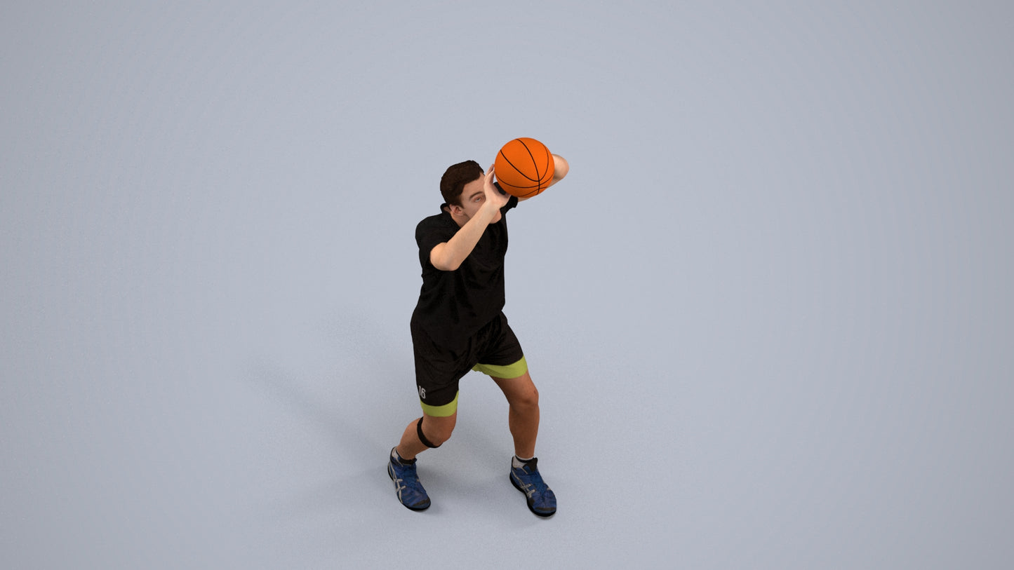 scanned 3D man sport, photogrammetry people for Enscape and V-Ray, back view render