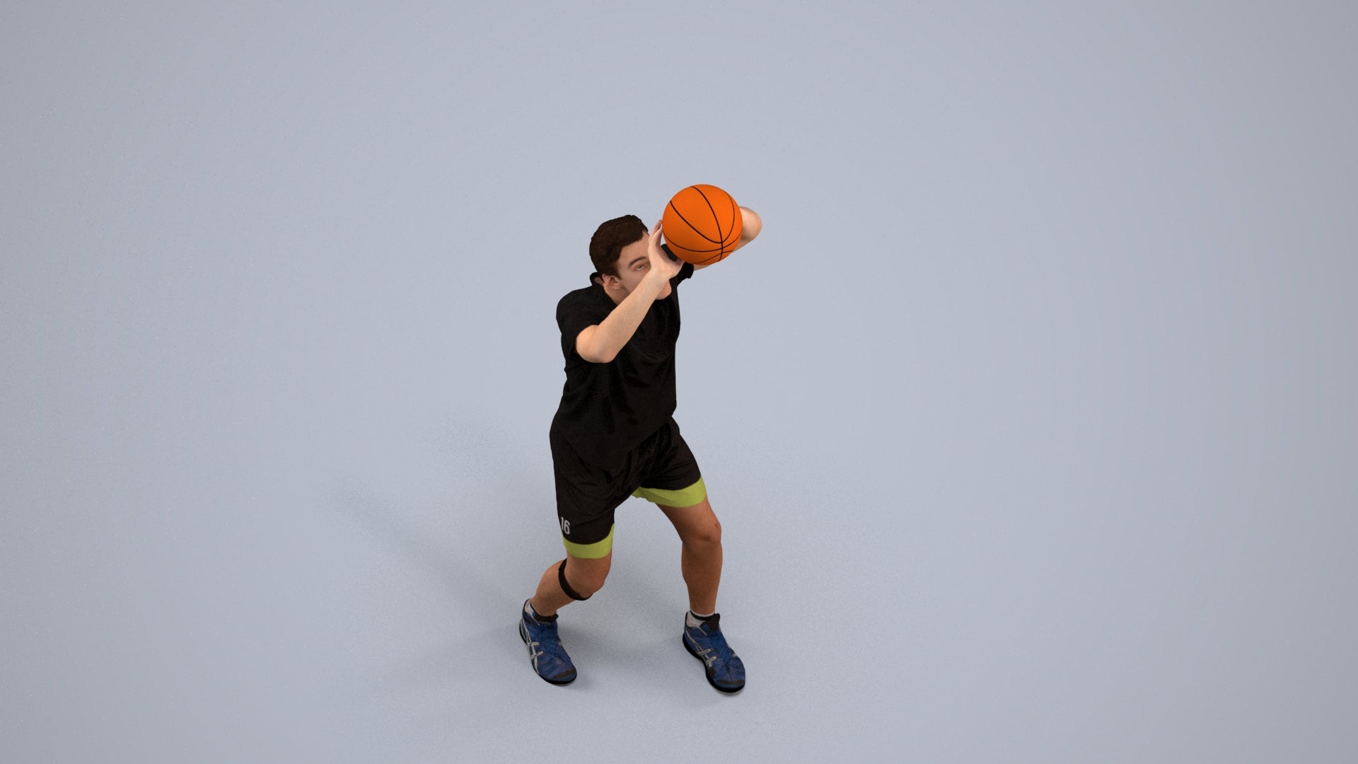 scanned 3D man sport, photogrammetry people for Enscape and V-Ray, back view render