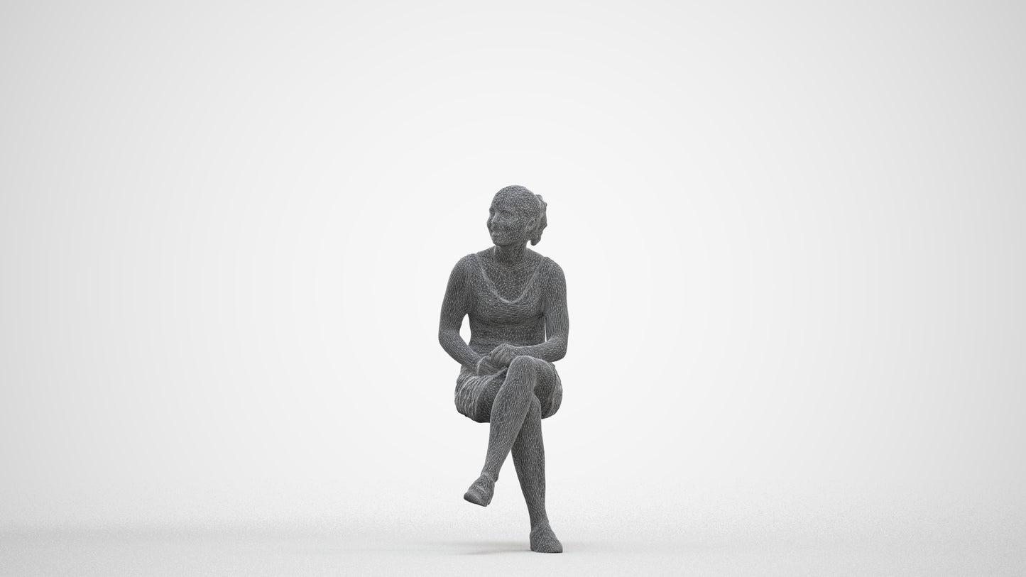 realistic 3D human girl casual kids, archviz people FBX OBJ for Blender, three-quarter front view render