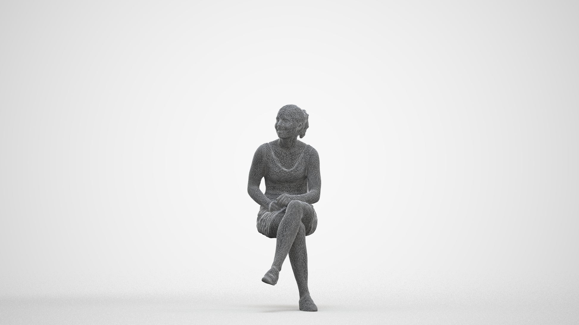 realistic 3D human girl casual kids, archviz people FBX OBJ for Blender, three-quarter front view render