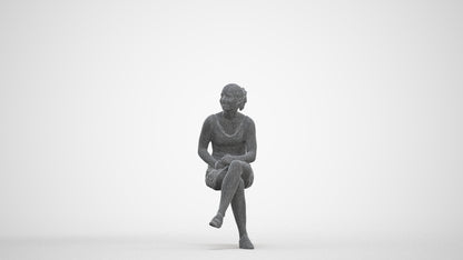 realistic 3D human girl casual kids, archviz people FBX OBJ for Blender, three-quarter front view render