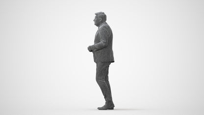 realistic 3D human man business standing, archviz people FBX OBJ for Blender, square thumbnail