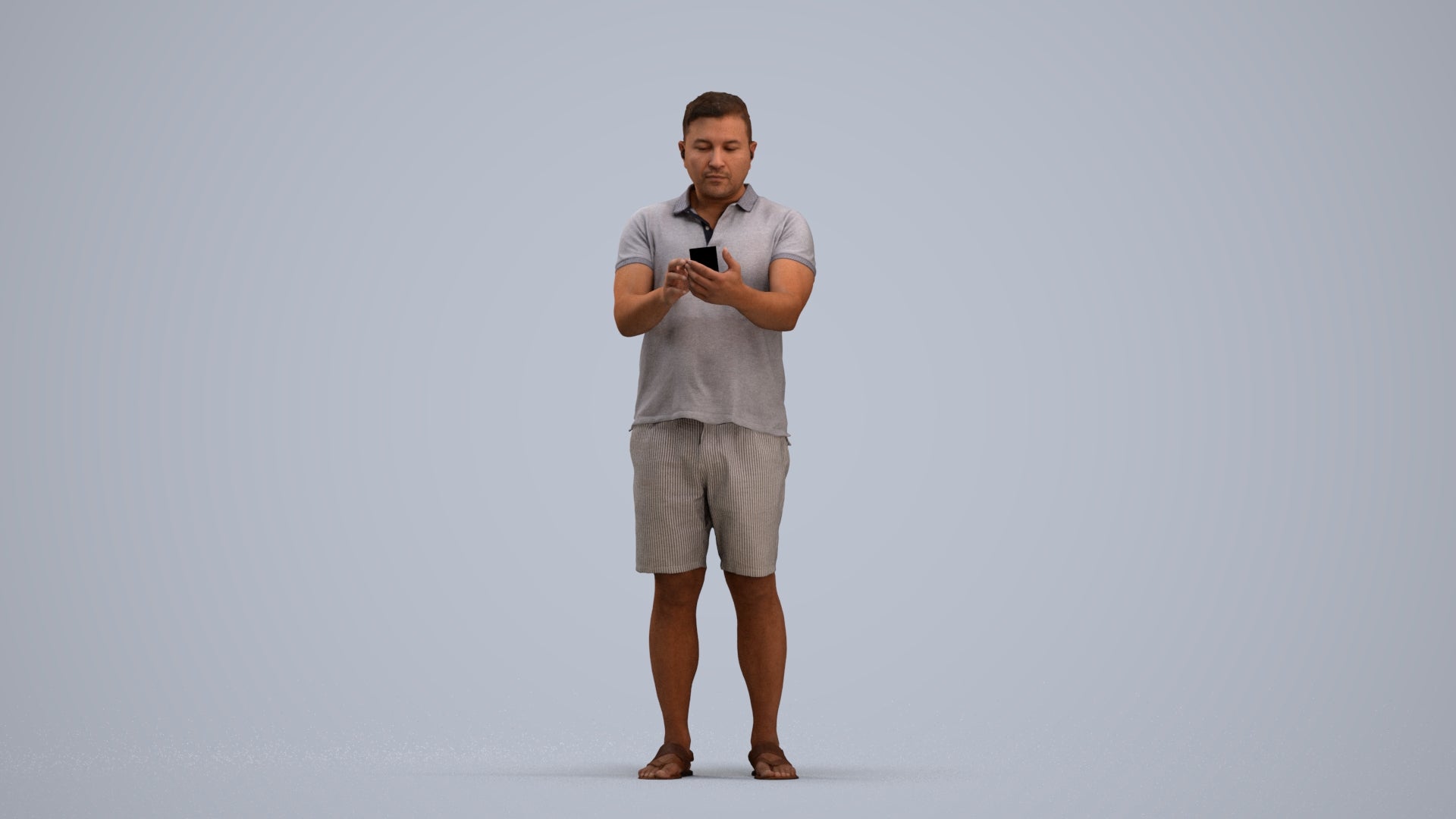realistic 3D human man casual standing, archviz people FBX OBJ for Blender, standing pose render