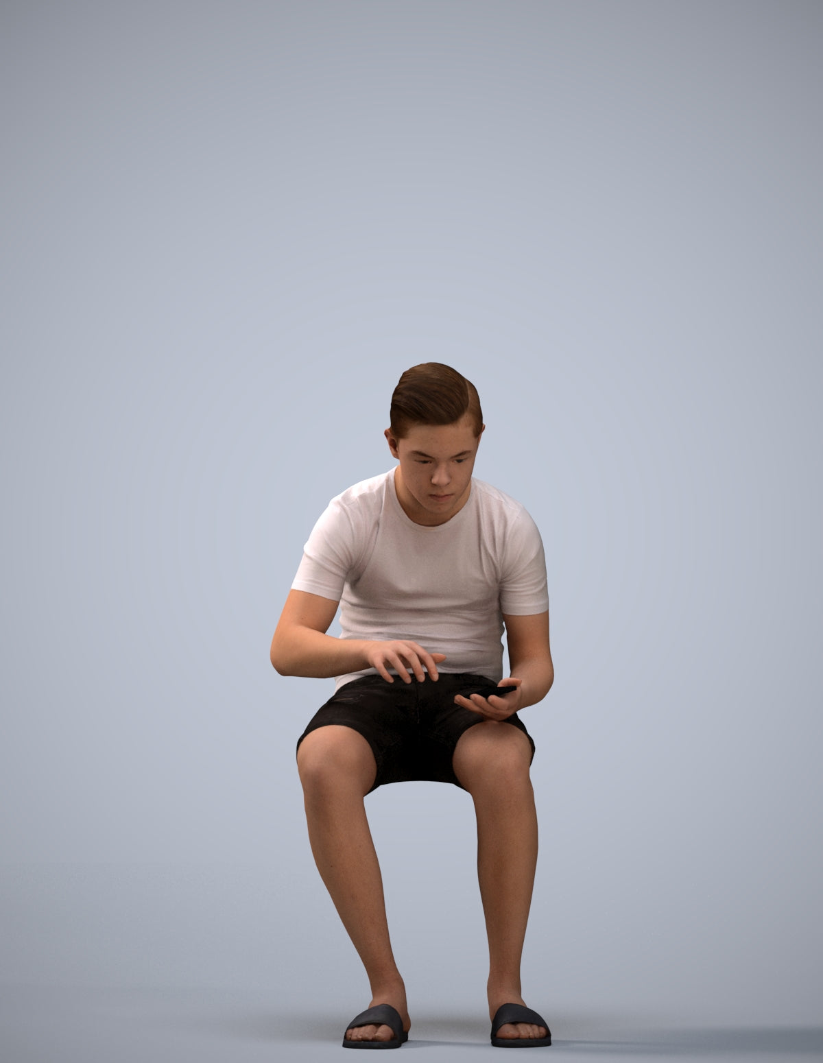 3D human model boy casual kids, photogrammetry scanned person for archviz