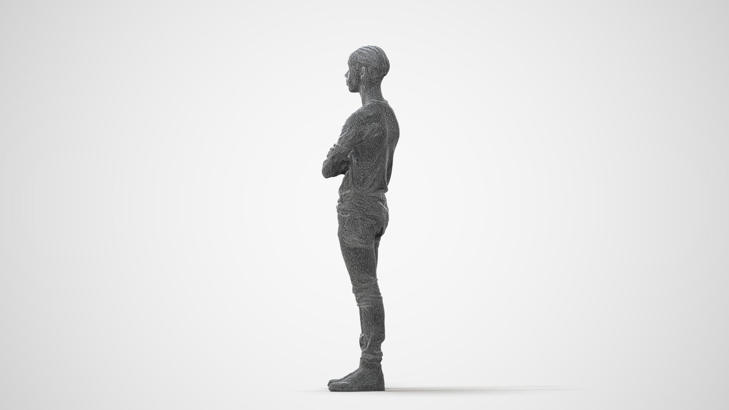 3D human model boy casual kids, photogrammetry scanned person for archviz, square thumbnail