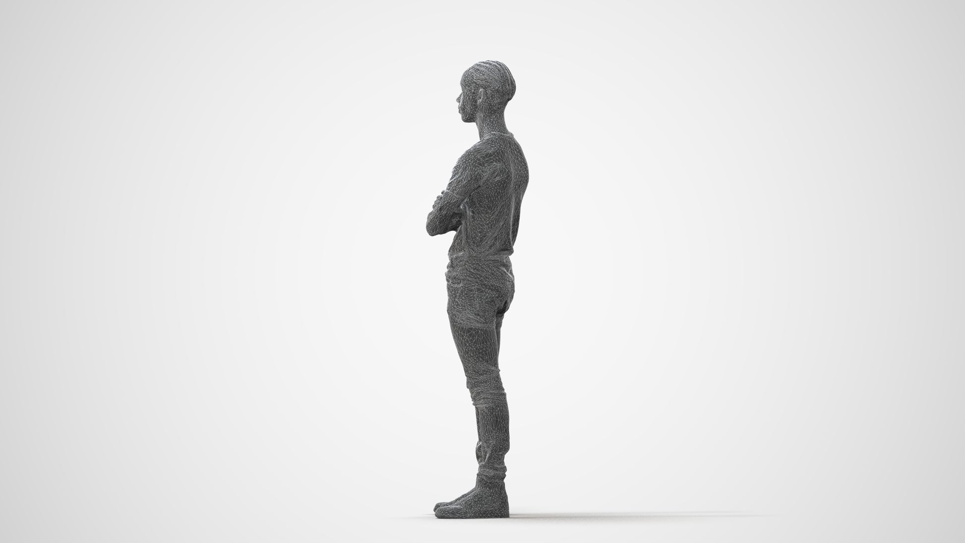 3D human model boy casual kids, photogrammetry scanned person for archviz, square thumbnail