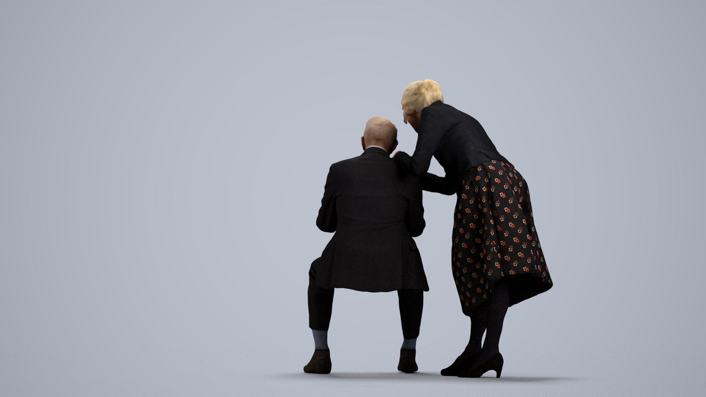 realistic 3D people senior woman business, render-ready for V-Ray and Corona, FBX OBJ, front view render