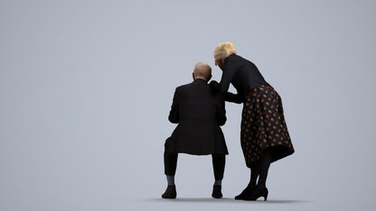 realistic 3D people senior woman business, render-ready for V-Ray and Corona, FBX OBJ, front view render