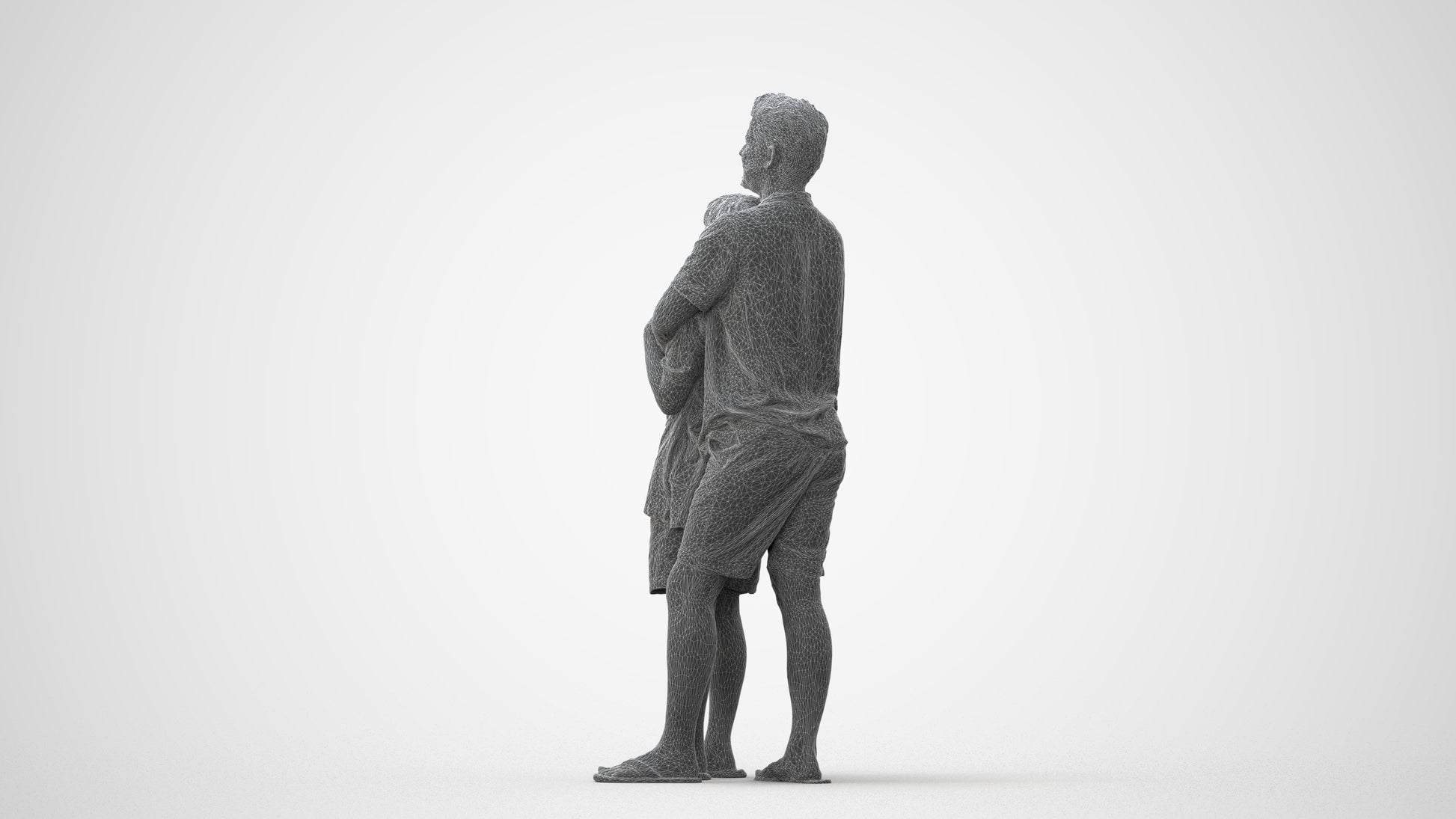 3D people model boy standing, scanned human for 3ds Max rendering, square thumbnail