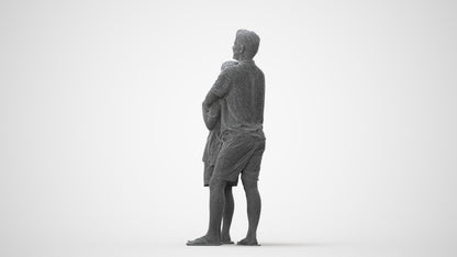3D people model boy standing, scanned human for 3ds Max rendering, square thumbnail