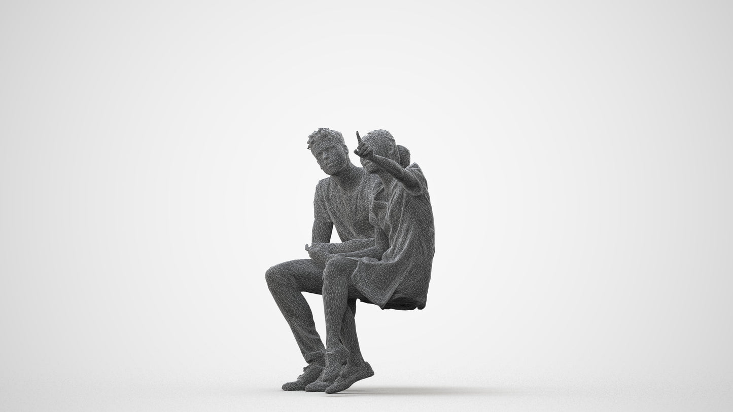 scanned 3D woman casual business, photogrammetry people for Enscape and V-Ray, square thumbnail