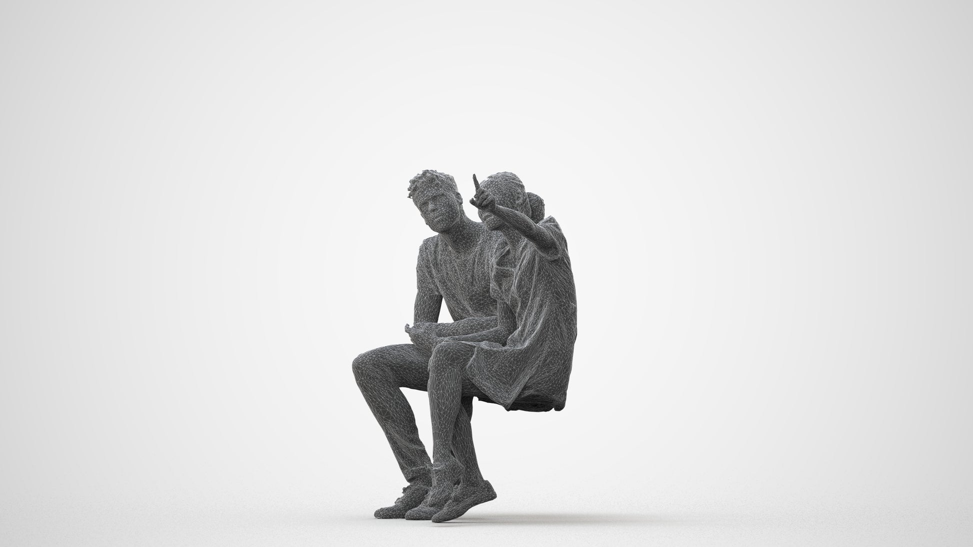 scanned 3D woman casual business, photogrammetry people for Enscape and V-Ray, square thumbnail