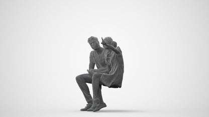 scanned 3D woman casual business, photogrammetry people for Enscape and V-Ray, square thumbnail
