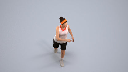 realistic 3D woman sport, scanned archviz people for Blender and 3ds Max, back view render