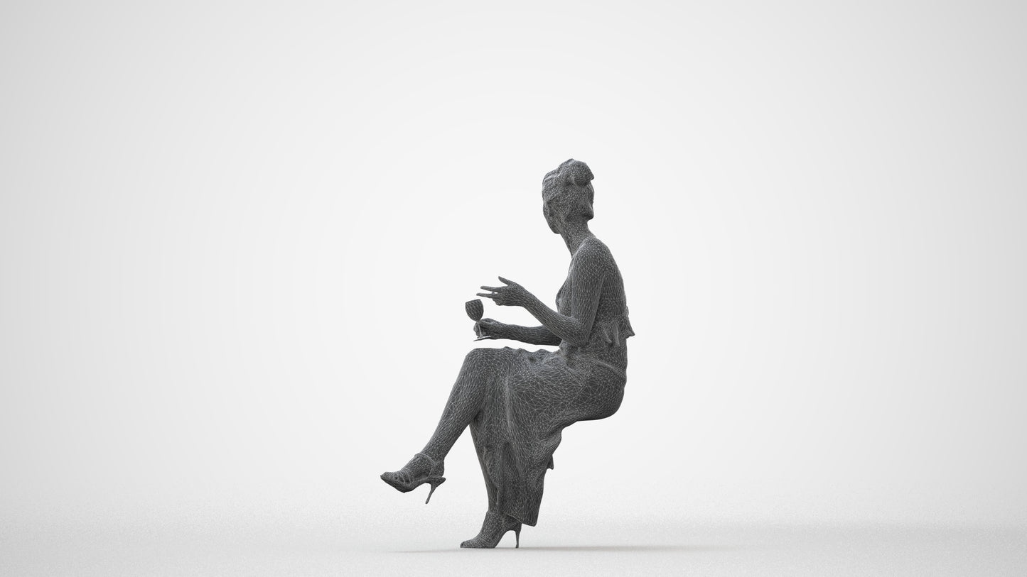 3D scanned woman formalaffairs formal, photorealistic archviz people for Enscape and SketchUp, square thumbnail