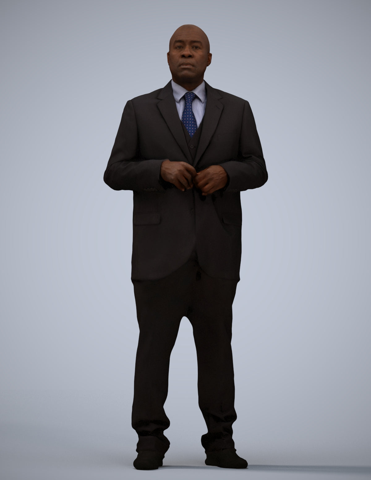 3D human model man business, photogrammetry scanned person for archviz