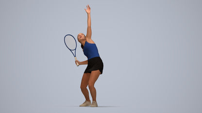 3D human model girl sport, photogrammetry scanned person for archviz, top-down view render