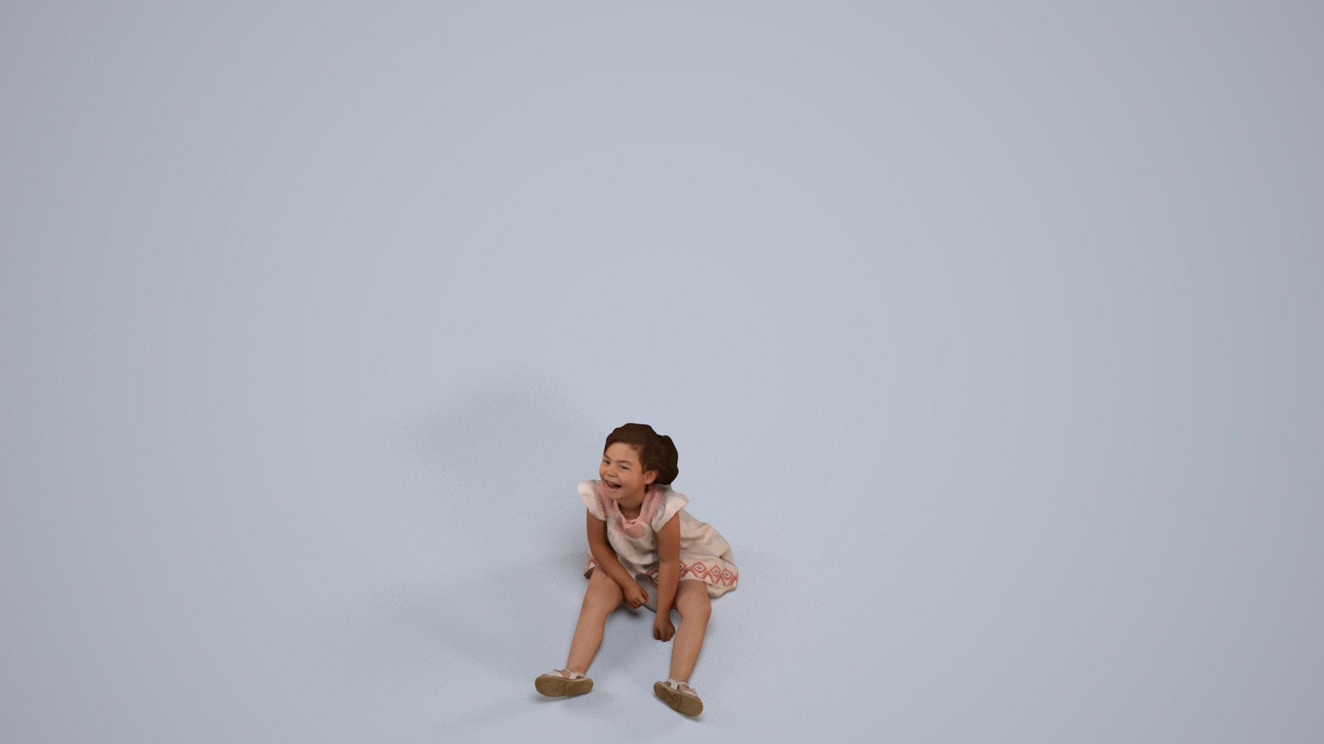 photogrammetry 3D girl casual kids, realistic human model archviz FBX, back view render