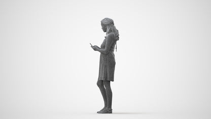 scanned 3D woman casual pool, photogrammetry people for Enscape and V-Ray, square thumbnail