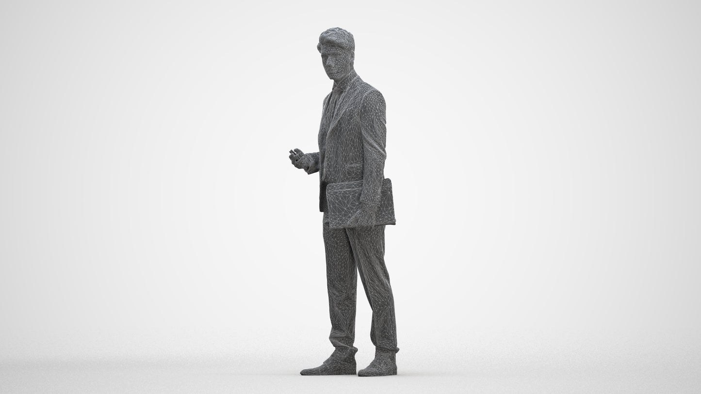 realistic 3D people man business, render-ready for V-Ray and Corona, FBX OBJ, three-quarter front view render