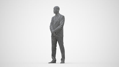 realistic 3D people man business, render-ready for V-Ray and Corona, FBX OBJ, wireframe back view
