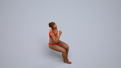 realistic 3D woman mix, scanned archviz people for Blender and 3ds Max, back view render