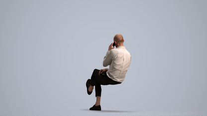 3D scanned man business, photorealistic archviz people for Enscape and SketchUp, front view render