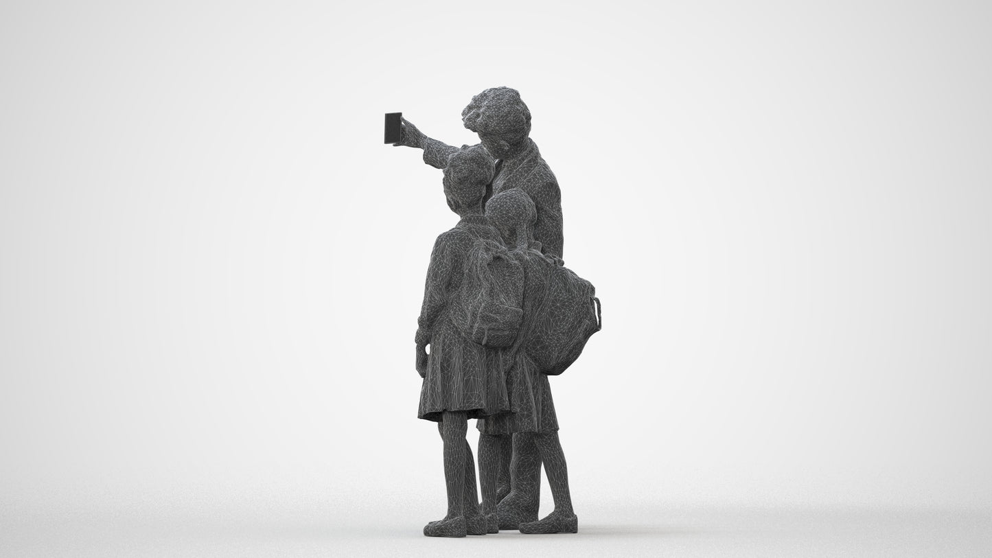 3D people model boy kids, scanned human for 3ds Max rendering, square thumbnail
