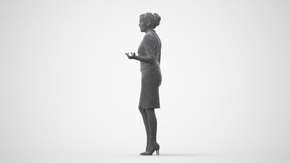 realistic 3D woman hospitality, scanned archviz people for Blender and 3ds Max, square thumbnail