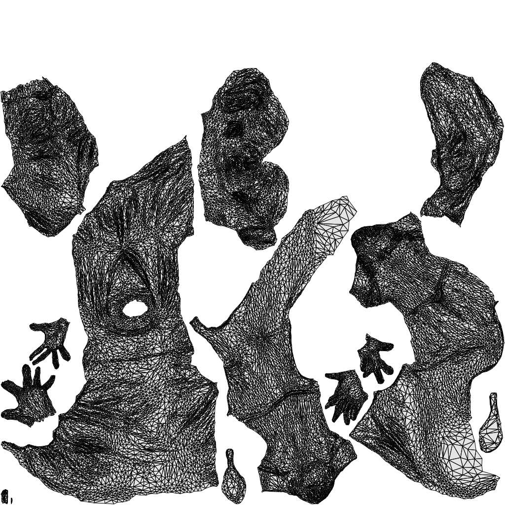 3D human model woman casual sitting, photogrammetry scanned person for archviz, wireframe top-down view