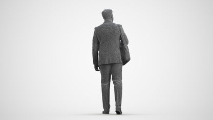 realistic 3D people man business, render-ready for V-Ray and Corona, FBX OBJ, wireframe front view