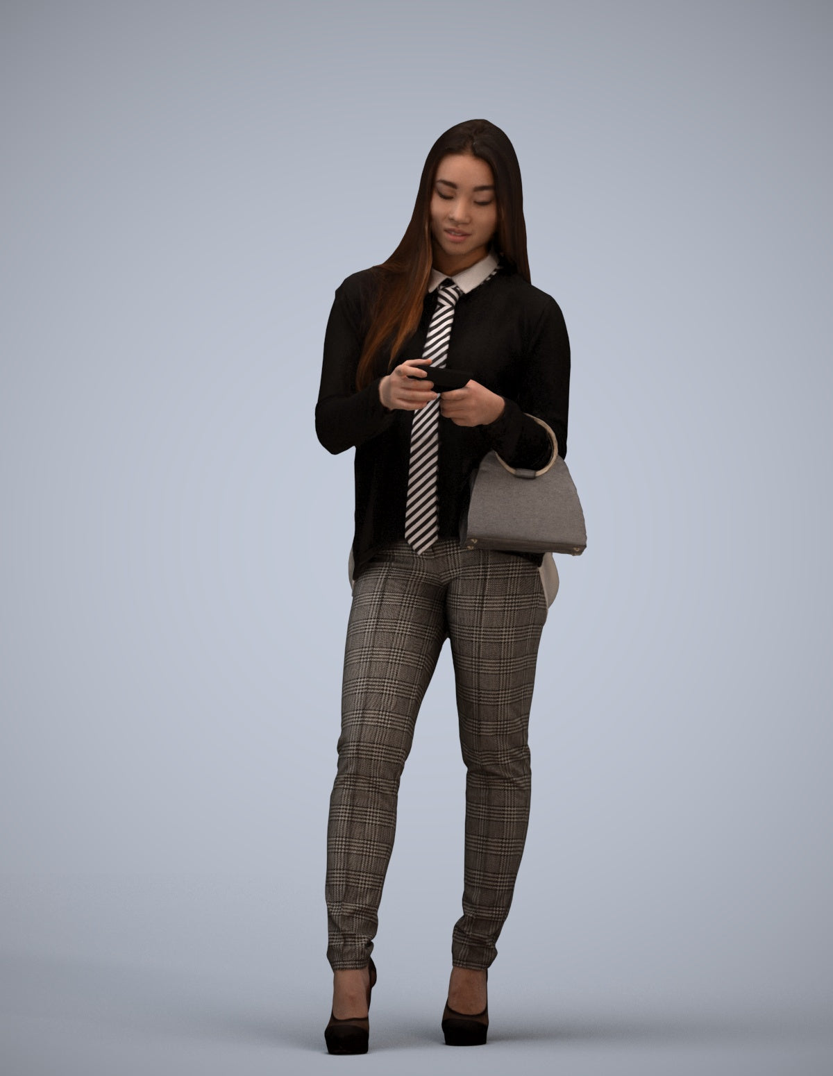 realistic 3D people woman business standing, render-ready for V-Ray and Corona, FBX OBJ